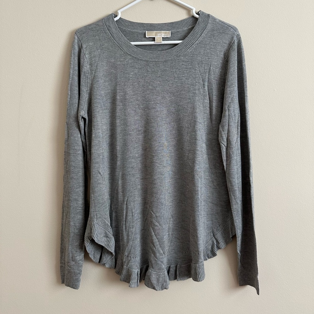 Michael Kors Heather Grey Long-Sleeve Top